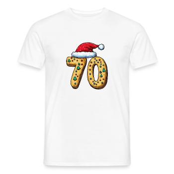 70 Number Biscuit Christmas - Men's T-Shirt - white - Front - AI Model Male 178 dark (178cm)