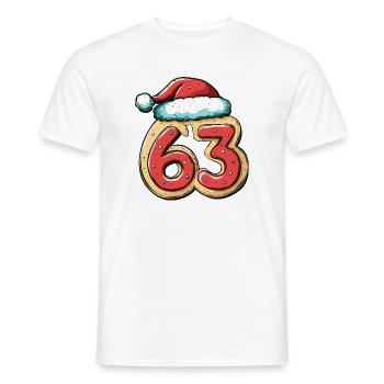 63 Numéro Biscuit Noël - T-shirt homme - blanc - Devant - AI Model Male 178 dark (178cm)