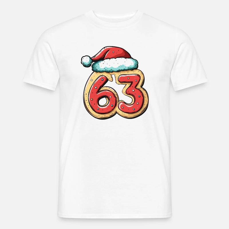 63 Nummer Kiks Jul - Mænd T-shirt - hvid