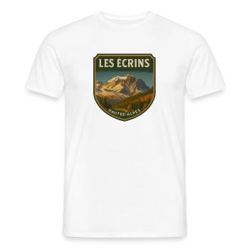 Les Écrins Alpes Vintage - T-shirt homme - blanc - Devant - AI Model Male 178 dark (178cm)