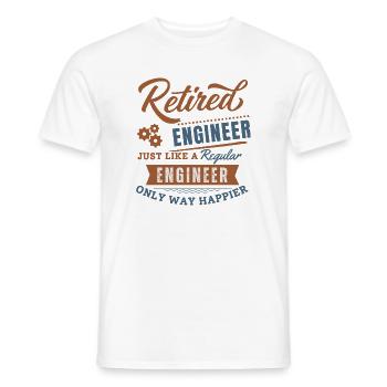 Retired engineer only way happier - Men's T-Shirt - white - Front - AI Model Male 178 dark (178cm)