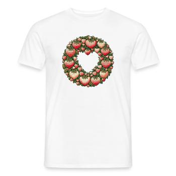 Couronne de cœur de fraise - T-shirt homme - blanc - Devant - AI Model Male 178 dark (178cm)