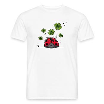 Marienkäfer mit Glücksklee - Männer T-Shirt - Weiß - Vorne - AI Model Male 178 dark (178cm)