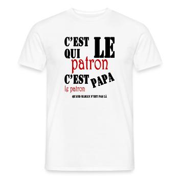 Wer ist der Chef, Papa ist der Chef - Männer T-Shirt - Weiß - Vorne - AI Model Male 178 dark (178cm)