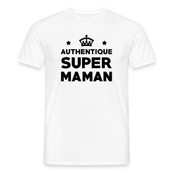 Authentische Super-Mama – Muttertag - Männer T-Shirt - Weiß - Vorne - AI Model Male 178 dark (178cm)