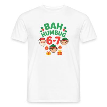 Bah Humbug 6-7 Fun Numéro 6-7 Noël Six Si - T-shirt homme - blanc - Devant - AI Model Male 178 dark (178cm)