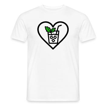 Mojito Heart Cocktail Mint Summer Drink - Men's T-Shirt - white - Front - AI Model Male 178 dark (178cm)