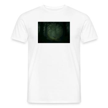 Dino in the cloud forest - Men's T-Shirt - white - Front - AI Model Male 178 dark (178cm)