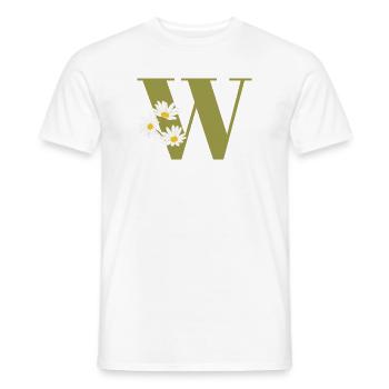 Buchstabe w Grüne Gänseblümchen - Männer T-Shirt - Weiß - Vorne - AI Model Male 178 dark (178cm)