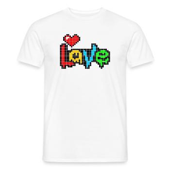 Pixel Art Heart - LIEBE in vier Farben - Männer T-Shirt - Weiß - Vorne - AI Model Male 178 dark (178cm)