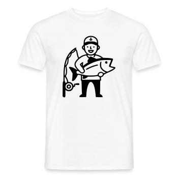 Fishing-proud-angler-big-catch-2 - Men's T-Shirt - white - Front - AI Model Male 178 dark (178cm)