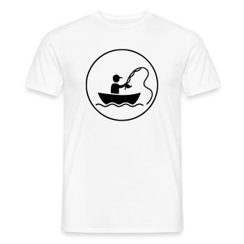 Pêche et pêche | Petri Heil Hobby Logo - T-shirt homme - blanc - Devant - AI Model Male 178 dark (178cm)