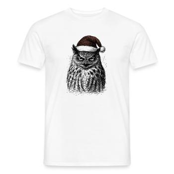 Tired Christmas Owl - Men's T-Shirt - white - Front - AI Model Male 178 dark (178cm)