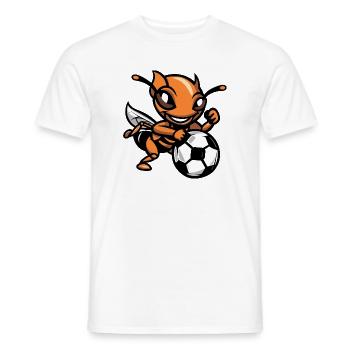 Ant Soccer Cartoon - Men's T-Shirt - white - Front - AI Model Male 178 dark (178cm)