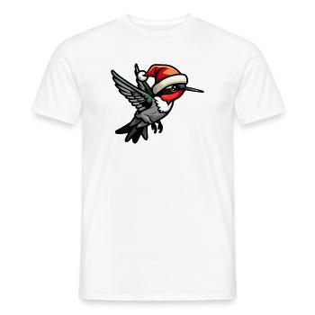 colibri oiseau Noël - T-shirt homme - blanc - Devant - AI Model Male 178 dark (178cm)