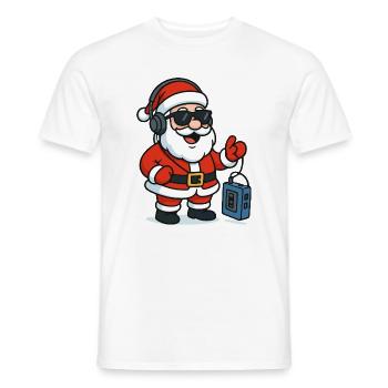 Christmas DJ Santa Groove - Men's T-Shirt - white - Front - AI Model Male 178 dark (178cm)
