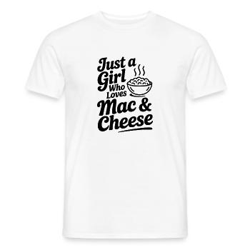 Juste une fille qui aime le macaroni au fromage - T-shirt homme - blanc - Devant - AI Model Male 178 dark (178cm)
