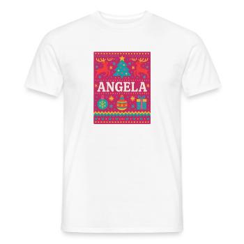 Festlicher Name Angela Hässlicher Weihnachtsstil, Weihnachten - Männer T-Shirt - Weiß - Vorne - AI Model Male 178 dark (178cm)