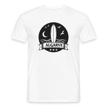 Algarve Surfers Surf Surfboards and Waves - Men's T-Shirt - white - Front - AI Model Male 178 dark (178cm)