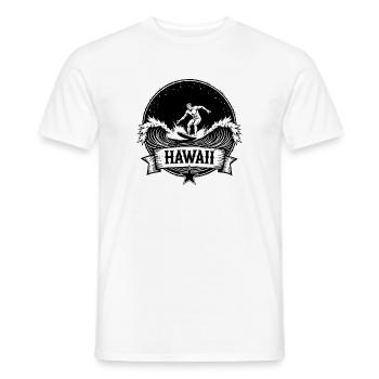 Hawaii Surfer Wellenreiter auf Pazifikwelle - Männer T-Shirt - Weiß - Vorne - AI Model Male 178 dark (178cm)