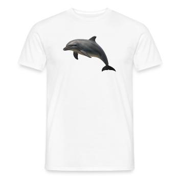 Dolphin in soft shades - Men's T-Shirt - white - Front - AI Model Male 178 dark (178cm)