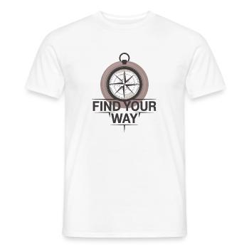 Find Your Way Compass Adventurer - Men's T-Shirt - white - Front - AI Model Male 178 dark (178cm)