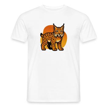 Lynx in sunset shade - Men's T-Shirt - white - Front - AI Model Male 178 dark (178cm)