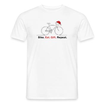 Bike Eat Geschenk Wiederholung - Männer T-Shirt - Weiß - Vorne - AI Model Male 178 dark (178cm)
