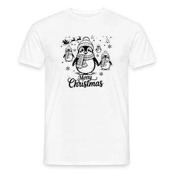 Festive Penguin Wishes Merry Christmas - T-shirt homme - blanc - Devant - AI Model Male 178 dark (178cm)