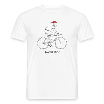 Joyful Ride Santa Cyclist - Men's T-Shirt - white - Front - AI Model Male 178 dark (178cm)