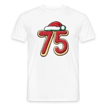75 Numéro Biscuit Noël - T-shirt homme - blanc - Devant - AI Model Male 178 dark (178cm)