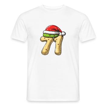 71 Numéro Biscuit Noël - T-shirt homme - blanc - Devant - AI Model Male 178 dark (178cm)