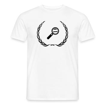 Magnifying Glass Symbol Wreath - Men's T-Shirt - white - Front - AI Model Male 178 dark (178cm)