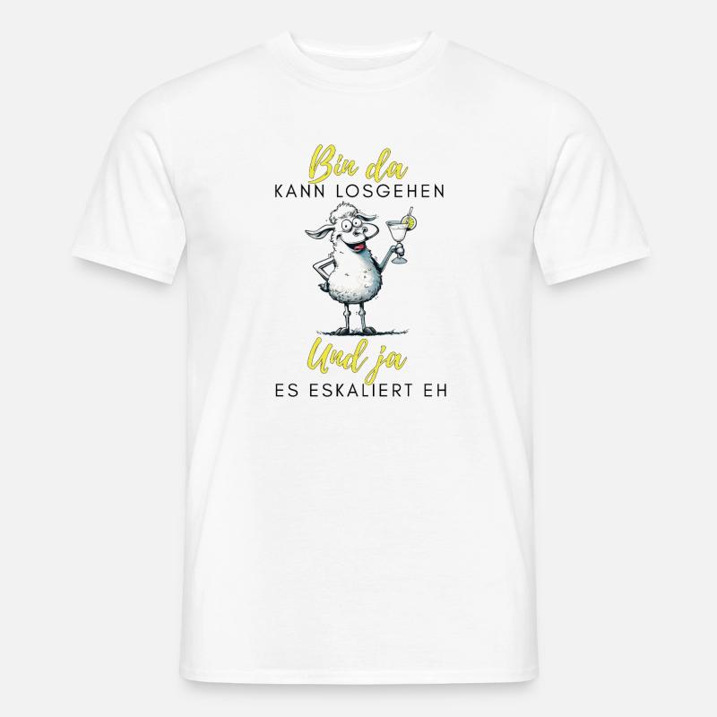 Bin da Und ja Partyschaf - Männer T-Shirt - Weiß