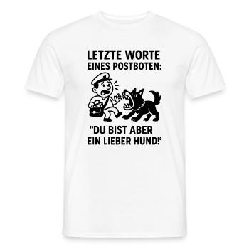 postbote briefträger hund beißen lustig witz - Männer T-Shirt - Weiß - Vorne - AI Model Male 178 dark (178cm)