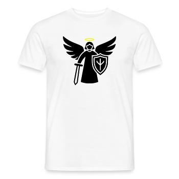 krieger engel piktogramm schild - Männer T-Shirt - Weiß - Vorne - AI Model Male 178 dark (178cm)