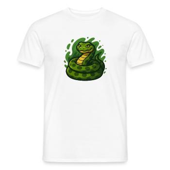 Grüne Cartoon Anakonda Schlange in Wave Swell - Männer T-Shirt - Weiß - Vorne - AI Model Male 178 dark (178cm)