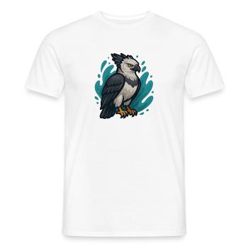Harpy eagle with turquoise spray - Men's T-Shirt - white - Front - AI Model Male 178 dark (178cm)