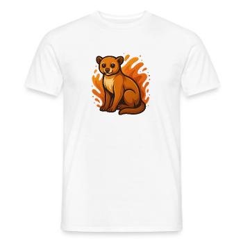Weekly bear in flames - Men's T-Shirt - white - Front - AI Model Male 178 dark (178cm)