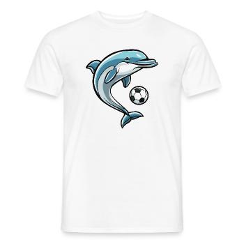Dolphin Football - Men's T-Shirt - white - Front - AI Model Male 178 dark (178cm)