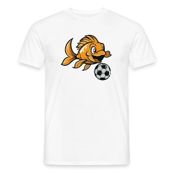 Goldfisch Kicker mit Fußball - Männer T-Shirt - Weiß - Vorne - AI Model Male 178 dark (178cm)