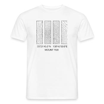 Mount Fuji Koordinaten – Höhenlinien  - Männer T-Shirt - Weiß - Vorne - AI Model Male 178 dark (178cm)