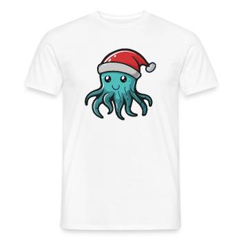 Jellyfish Christmas - Men's T-Shirt - white - Front - AI Model Male 178 dark (178cm)