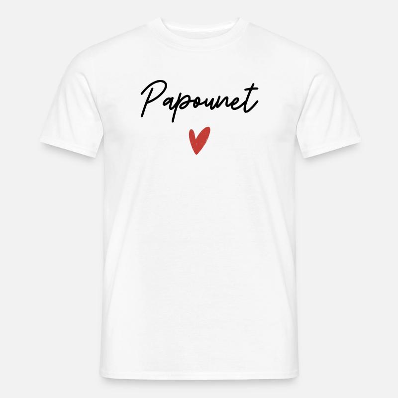 Papa Herz Geschenkidee - Männer T-Shirt - Weiß