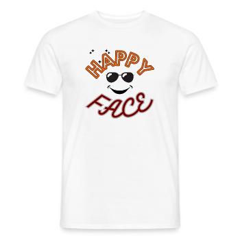 Visage heureux avec des lunettes. - T-shirt homme - blanc - Devant - AI Model Male 178 dark (178cm)