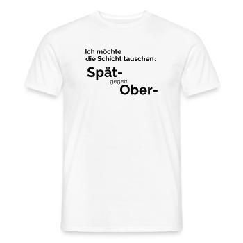 Schicht tauschen - Männer T-Shirt - Weiß - Vorne - AI Model Male 178 dark (178cm)