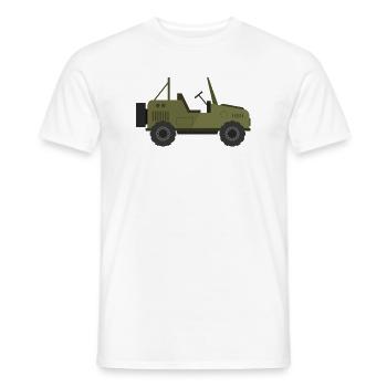 Jeep militaire - T-shirt homme - blanc - Devant - AI Model Male 178 dark (178cm)