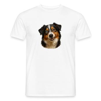 Dog Portrait Two-Tone Look - Men's T-Shirt - white - Front - AI Model Male 178 dark (178cm)