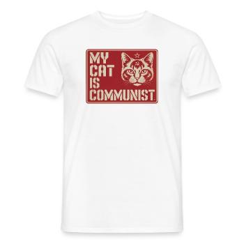 Mon chat est communiste - Drôle de Chat PropagandeT-Shirt - T-shirt homme - blanc - Devant - AI Model Male 178 dark (178cm)
