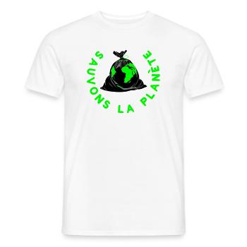 Rette den Planeten - Männer T-Shirt - Weiß - Vorne - AI Model Male 178 dark (178cm)